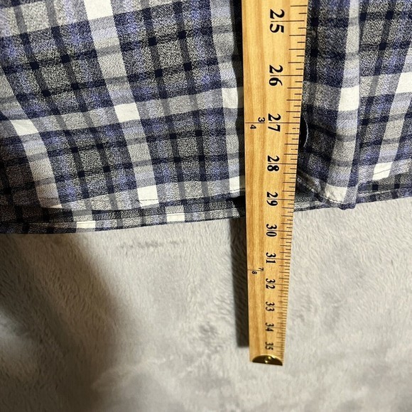 johnnie-O Shirt Hangin Out Large Blue Gray Plaid Flannel Long Sleeve Button EUC - Picture 10 of 10